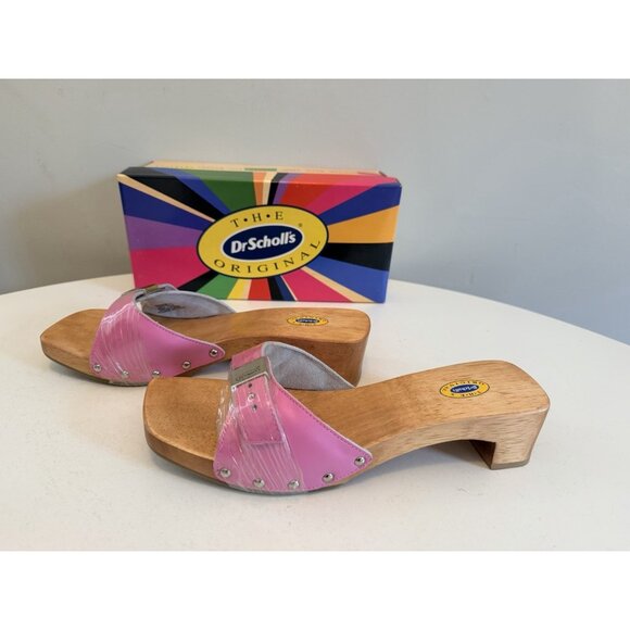 Dr Scholls Women Size 10 M Exercise Clog Sandal Special Pink Leather Slide New - Picture 2 of 12